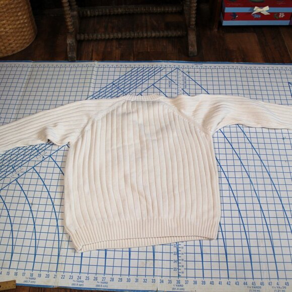 Geoffrey Beene Cotton Cable Knit Sweater, Large - Picture 3 of 6